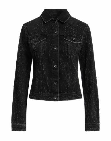 Liu •jo Woman Denim outerwear Black Cotton, Polyester Cover