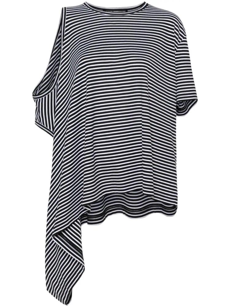 Junya Watanabe striped off-shoulder T-shirt - Black Cover