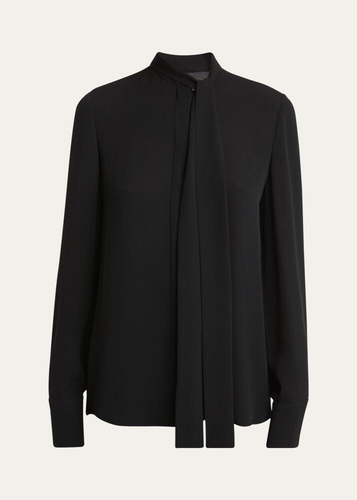 Valentino Garavani Silk Georgette Blouse with Tie Neckline Cover