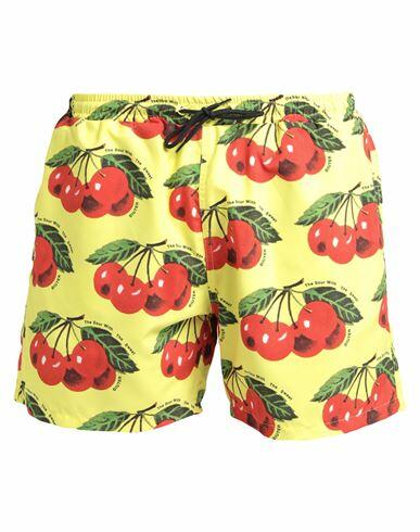 Iuter Man Swim trunks Yellow Polyester Cover