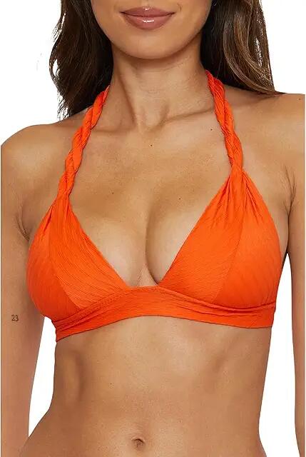 BECCA Catalonia Textured Halter Top (Carrot) Women's Swimwear Cover