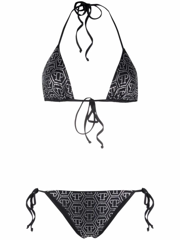 Philipp Plein crystal-embellished monogram bikini - Black Cover