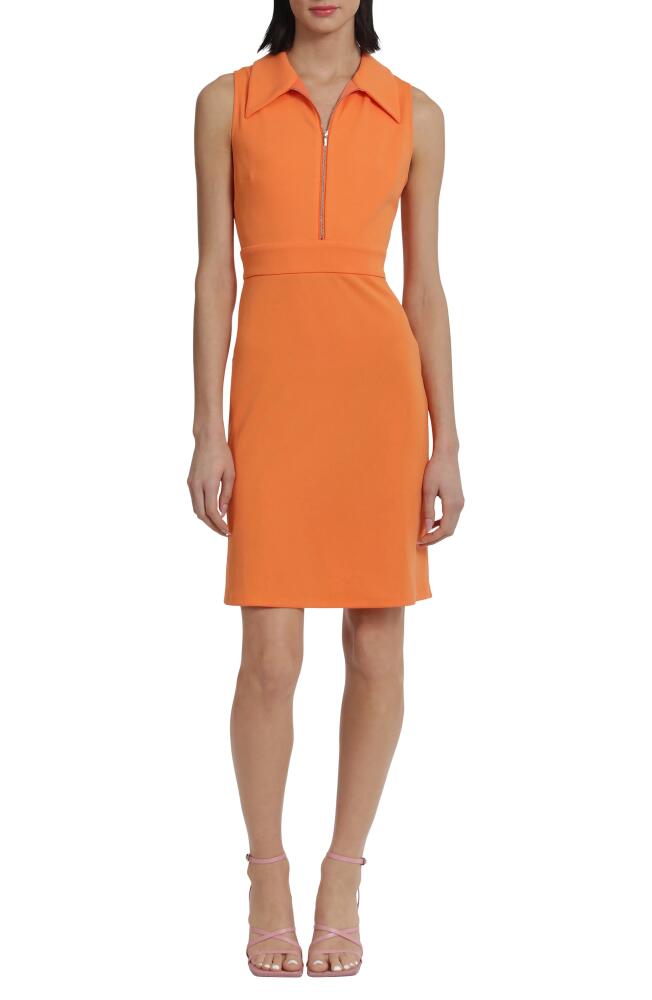 DONNA MORGAN FOR MAGGY Zip Front Sleeveless Dress in Orange Cover