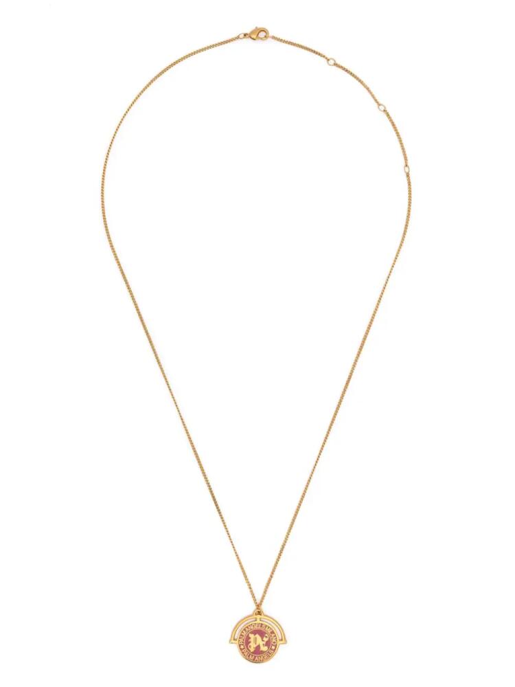 Palm Angels Monogram emblem necklace - Gold Cover