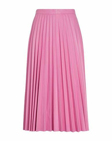 8 By Yoox Leather Pleated Midi Skirt Woman Midi skirt Pink Lambskin Cover