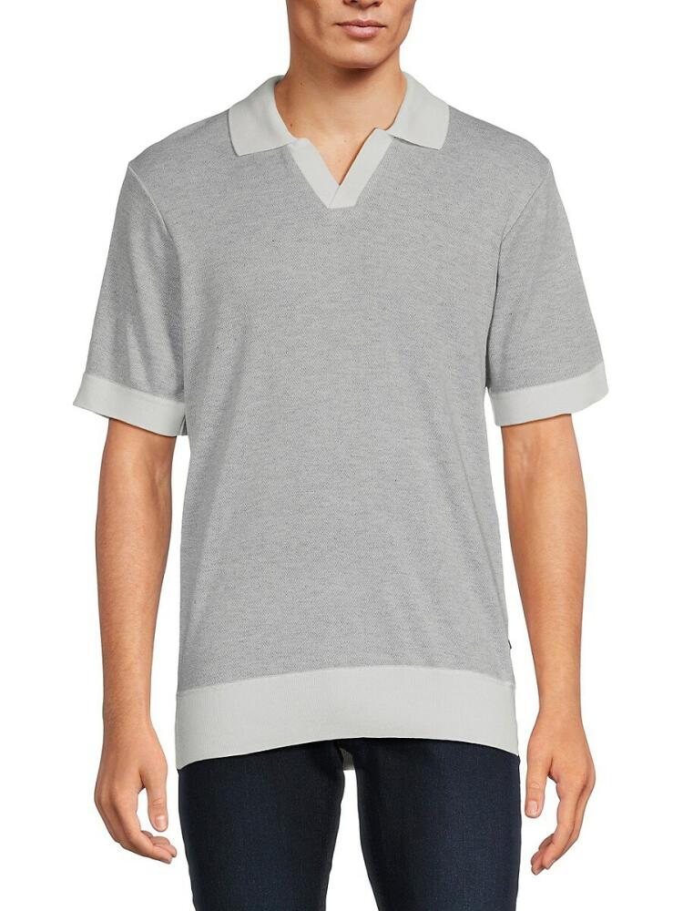 BUFFALO David Bitton Men's Wright Contrast Trim Polo - Grey Mix Cover