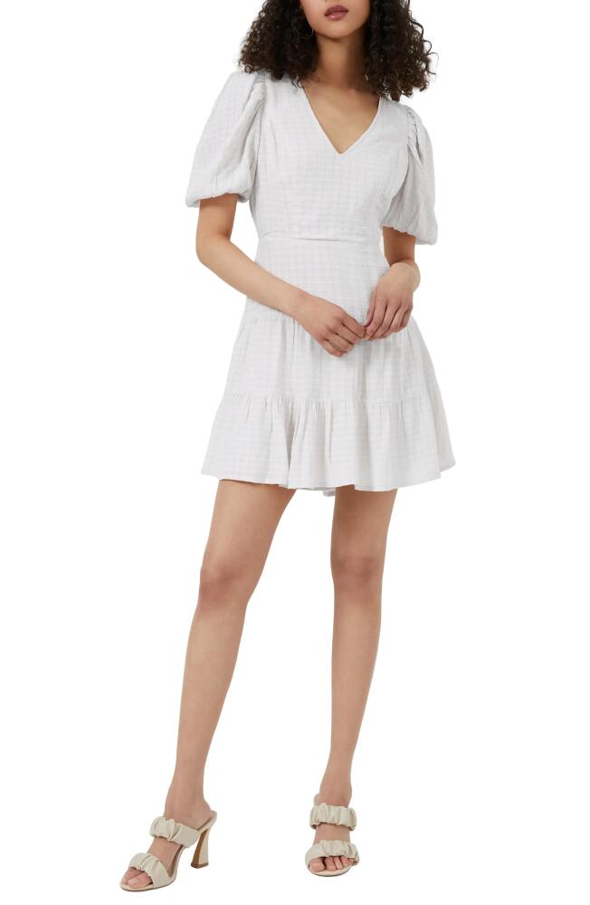 French Connection Gingham Birch Tiered Minidress in Summer White Multi Cover