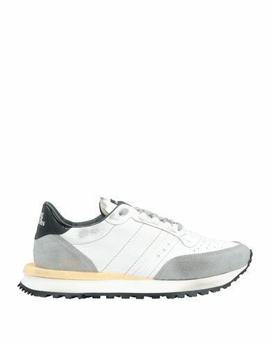 Hidnander Man Sneakers White Soft Leather, Textile fibers Cover