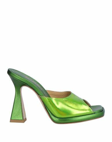 Ninni Woman Sandals Acid green Soft Leather Cover