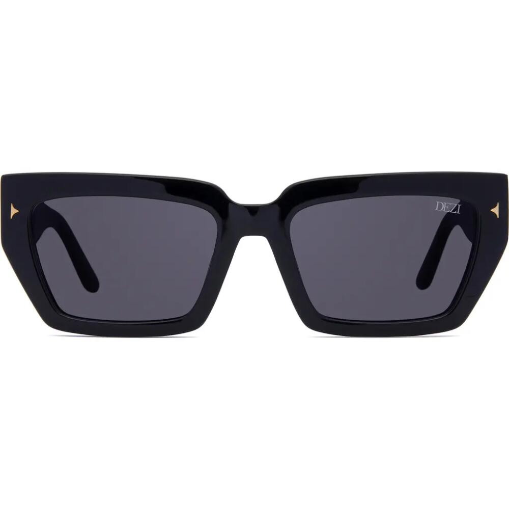 DEZI Switch 55mm Square Sunglasses in Black /Dark Smoke Cover