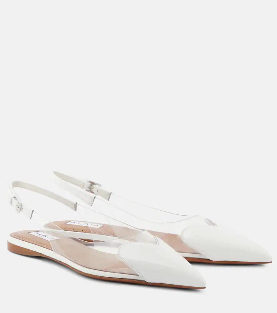 Alaïa Le Caur patent leather and PU slingback flats Cover