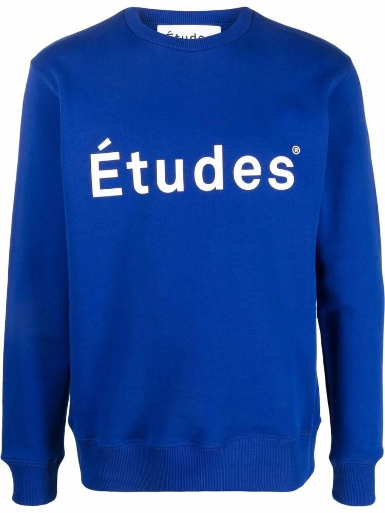 Etudes logo-print crew neck sweatshirt - Blue Cover