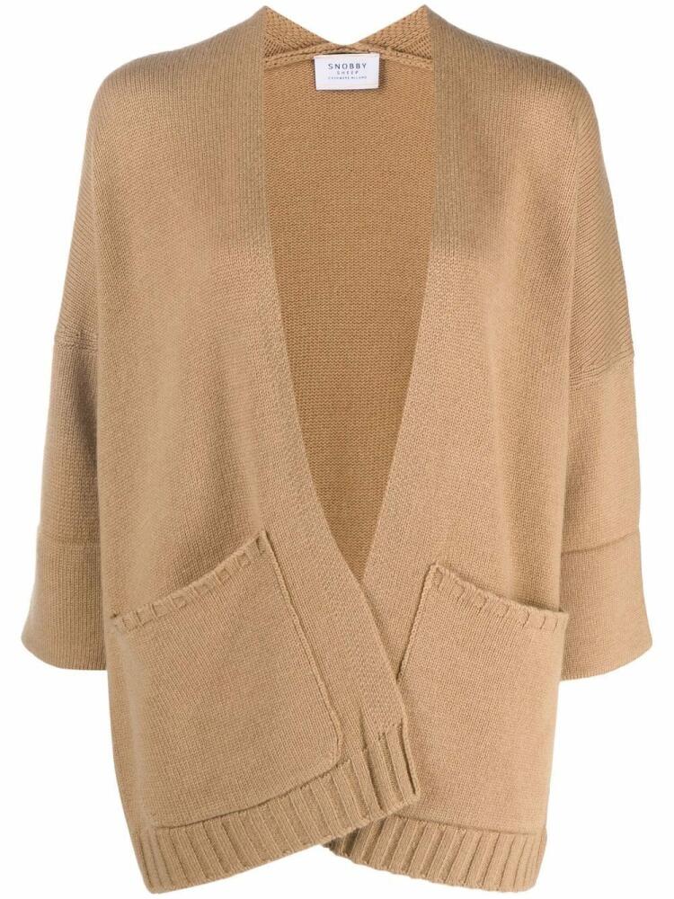 Wild Cashmere draped knitted cardigan - Brown Cover