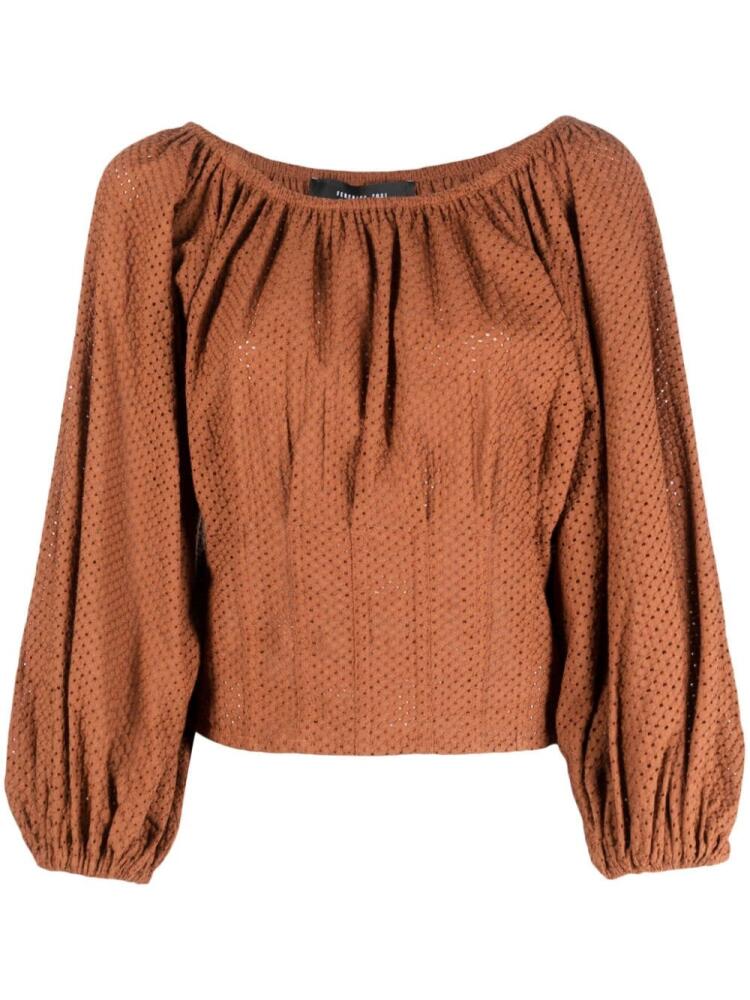 Federica Tosi off-shoulder long-sleeved blouse - Brown Cover