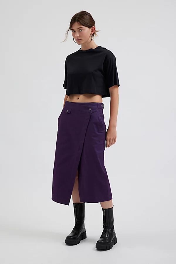 WILDFANG UO Exclusive Essential Utility Midi Skirt in Plum Cover