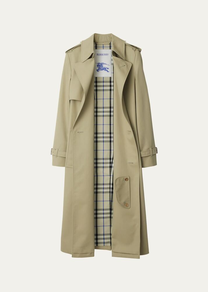 Burberry Belted Double-Breasted Trench Coat, Beige Cover