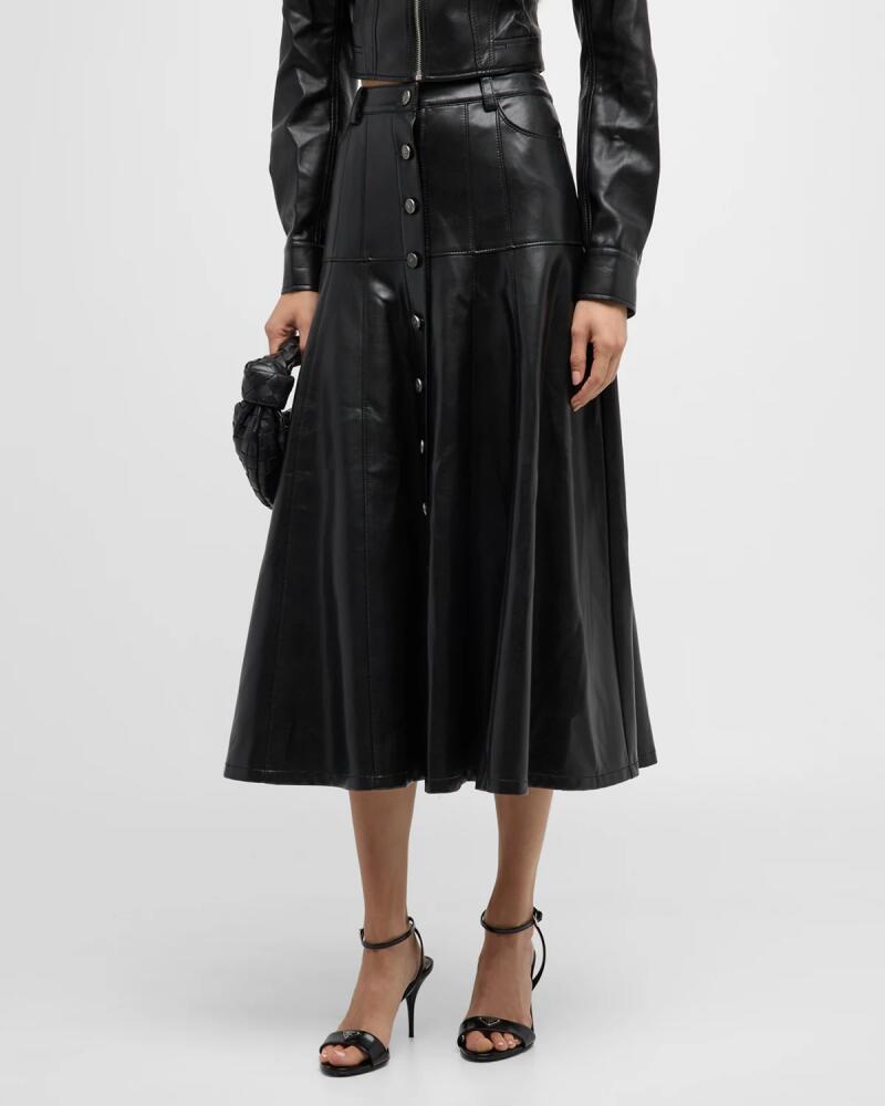 Cinq a Sept Veena Vegan Leather Midi Skirt Cover