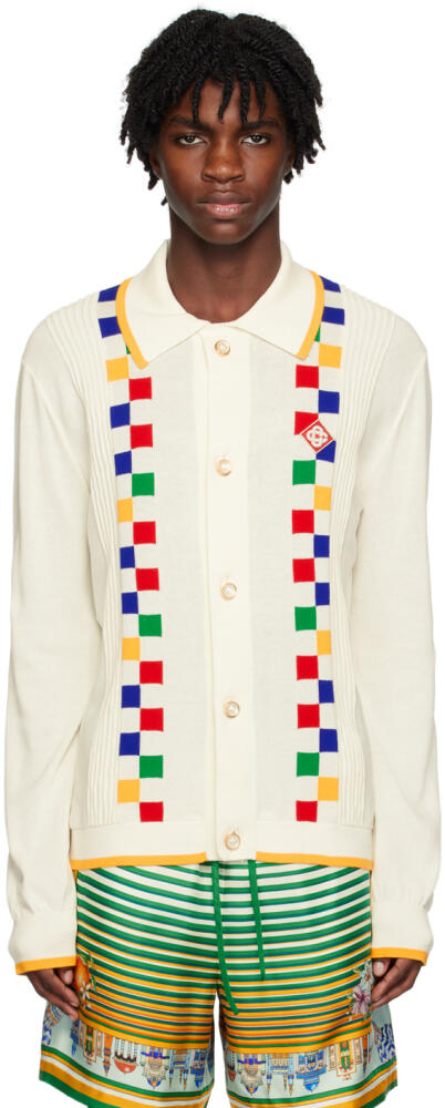 Casablanca White Intarsia Cardigan Cover