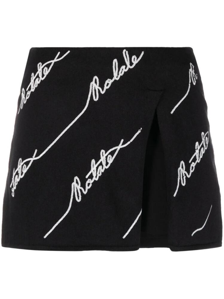 ROTATE BIRGER CHRISTENSEN logo-embellished knitted miniskirt - Black Cover