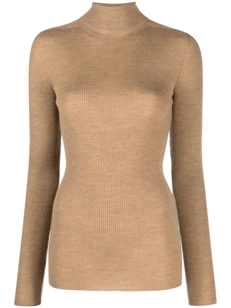 WARDROBE.NYC funnel-neck ribbed-knit top - Neutrals Cover