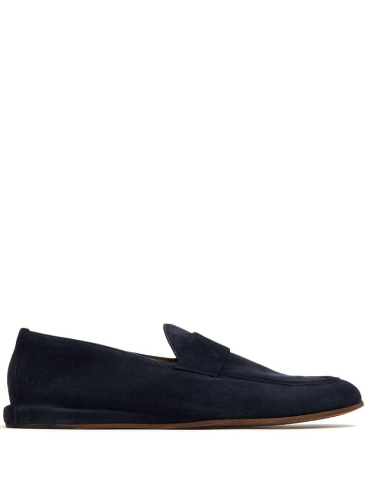 Barrett almond-toe suede loafers - Blue Cover