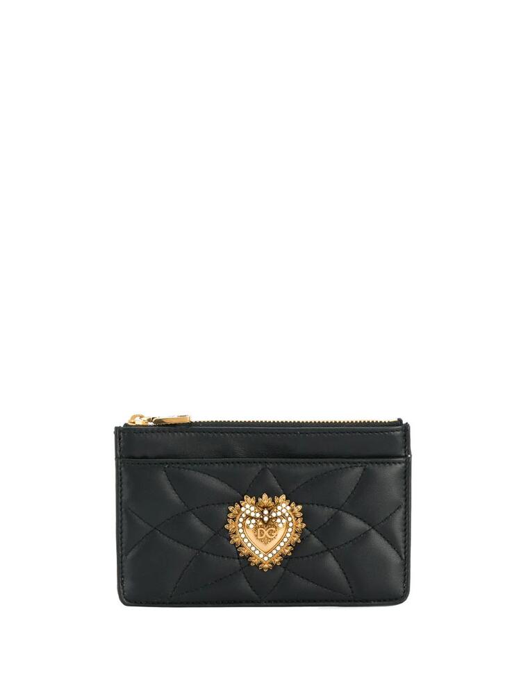 Dolce & Gabbana medium Devotion quilted card holder - Black Cover