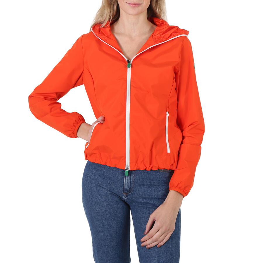 Save The Duck Stella Hooded Rain Jacket in Mars Red Cover