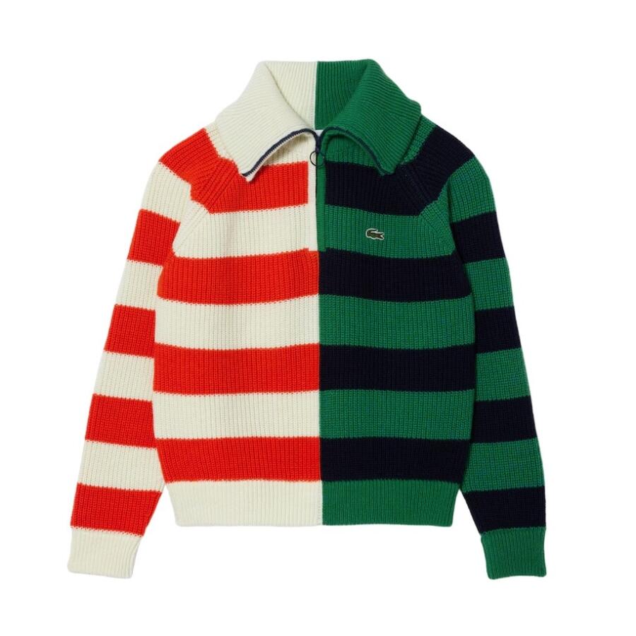 Lacoste Colorblock Contrast Stripe Wool Sweater Cover