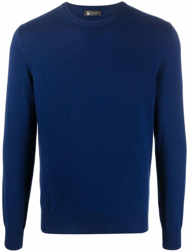 Colombo fine-knit crew-neck jumper - Blue Cover