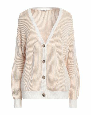 Peserico Woman Cardigan Beige Cotton, Polyester Cover