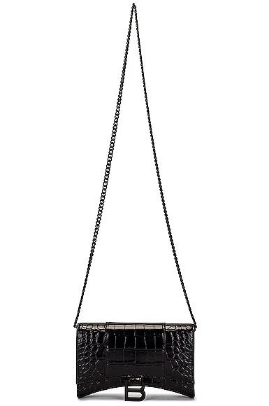 Balenciaga Hourglass Wallet on Chain Bag in Black Cover