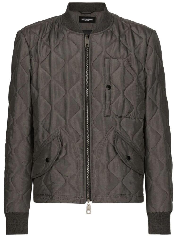 Dolce & Gabbana quilted bomber jacket - Green Cover