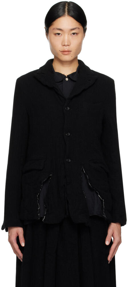 Black Comme des Garçons Black Distressed Blazer Cover