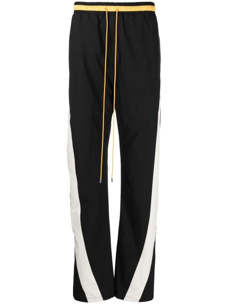 RHUDE contrast-side panel track pants - Black Cover