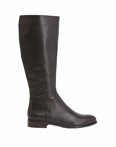 Leonardo Principi Leather Tall Boots Woman Boot Dark brown Calfskin Cover