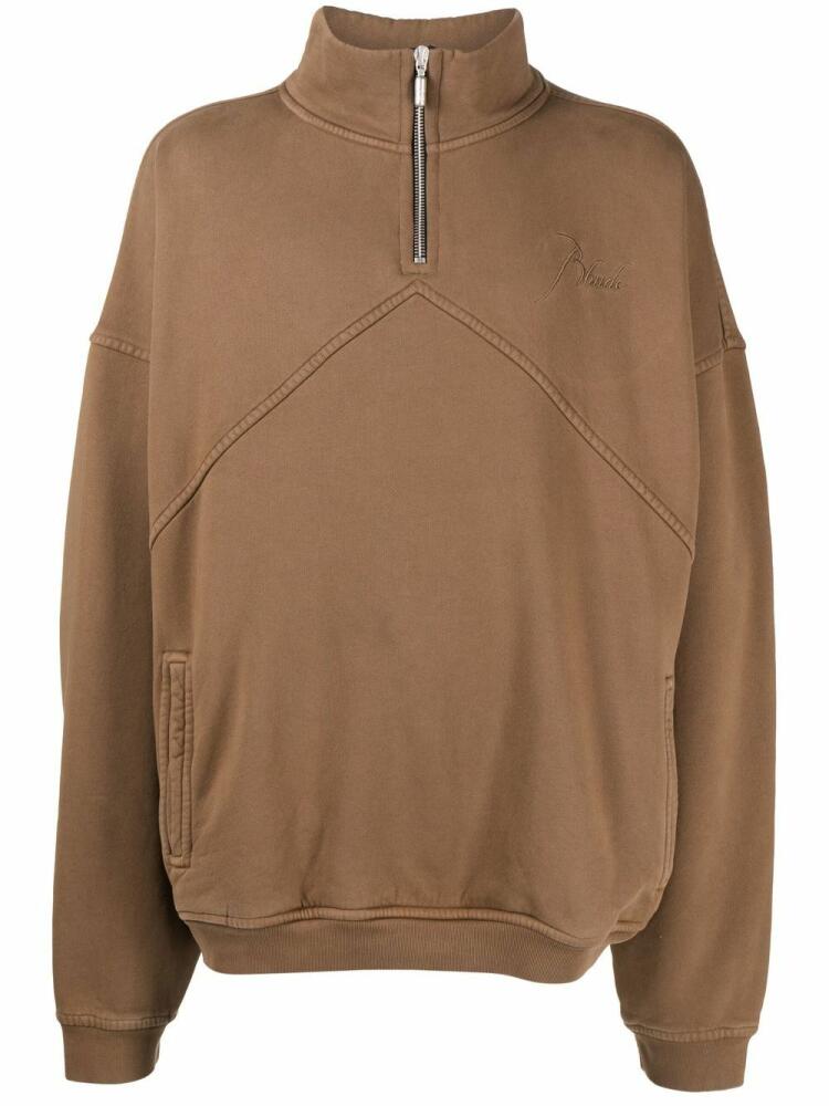 RHUDE logo-embroidered sweatshirt - Brown Cover