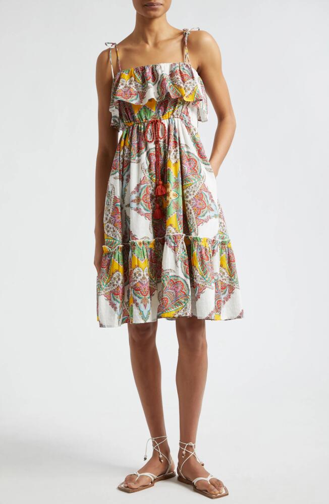 MILLE Tippy Ruffle Cotton Sundress in Kaleidoscope Cover