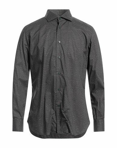 Mazzarelli Man Shirt Dark brown Cotton Cover