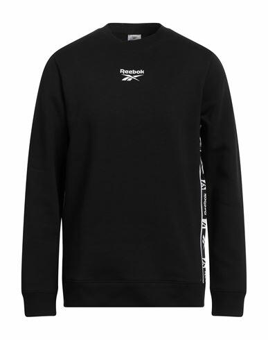 Reebok Man Sweatshirt Black Cotton, Recycled polyester, Elastane Cover