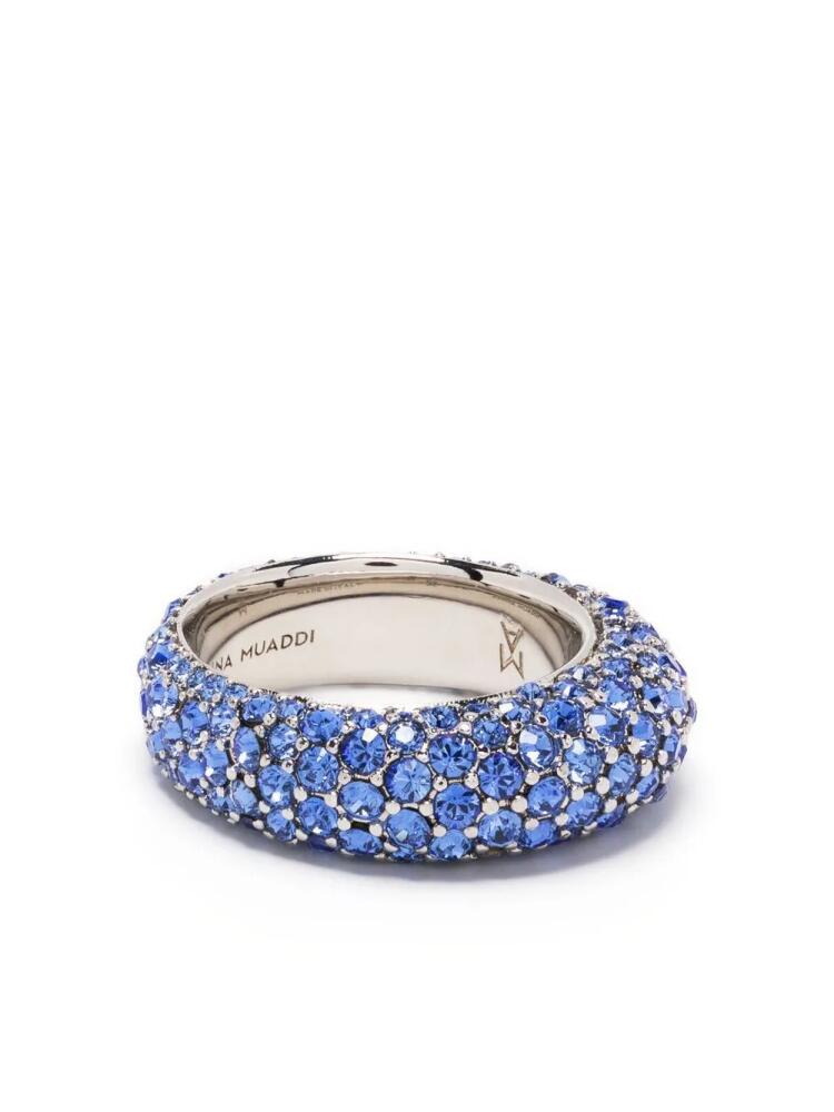 Amina Muaddi Cameron embellished ring - Blue Cover