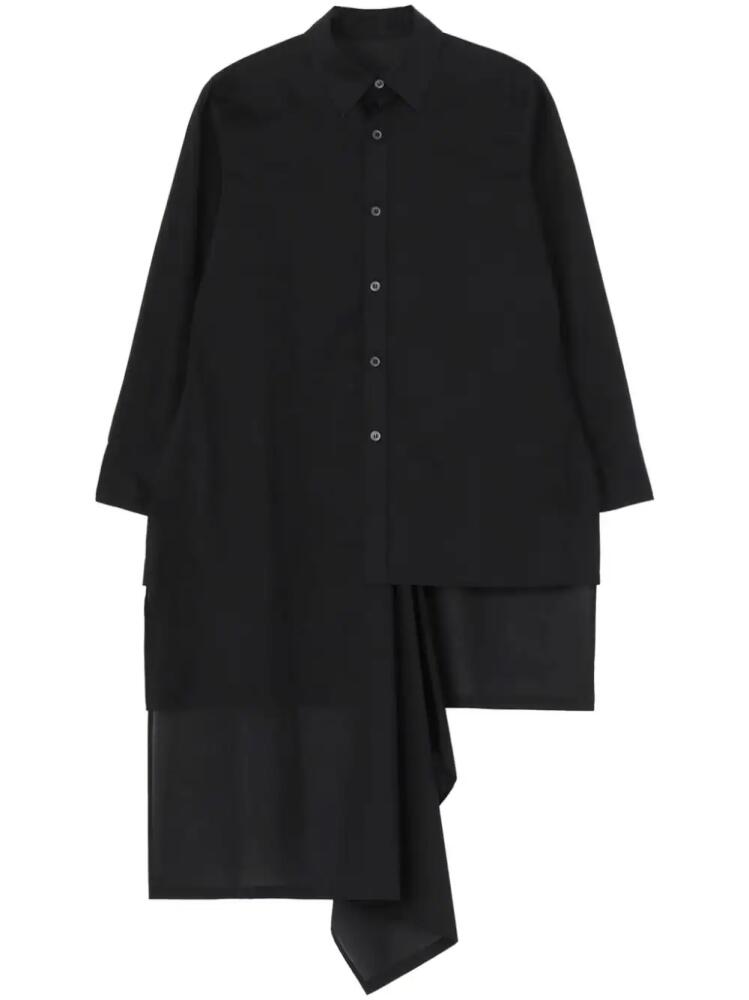 Yohji Yamamoto layered-design cotton shirt - Black Cover