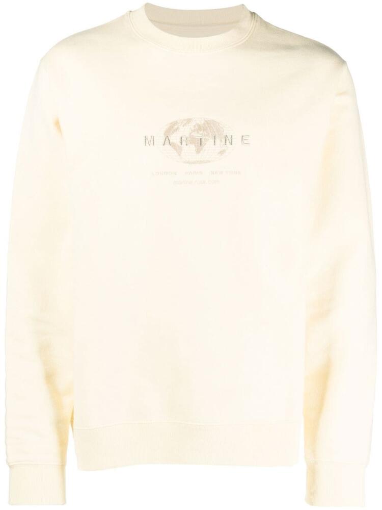 Martine Rose embroidered-logo cotton sweatshirt - Yellow Cover