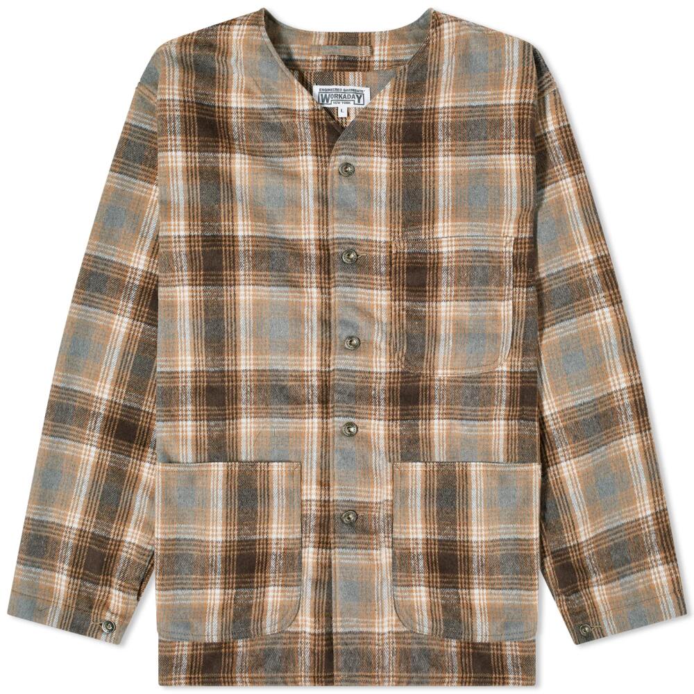 Engineered Garments Workaday Men's Engineer Jacket in Khaki/Brown Heavy Plaid Cover