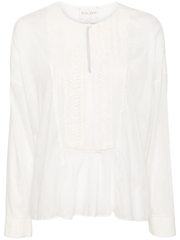 Forte Forte pleat-detail blouse - Neutrals Cover