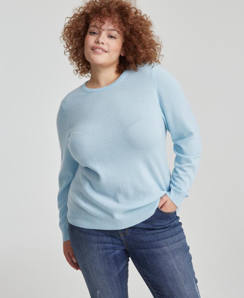 Charter Club Plus Size 100% Cashmere Crewneck Sweater, Created for Macy's - Crystal Blue Cover