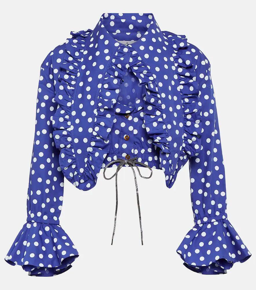 Vivienne Westwood Heart polka-dot ruffled cotton blouse Cover