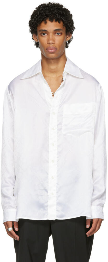 LU'U DAN White Damask Serpent Shirt Cover