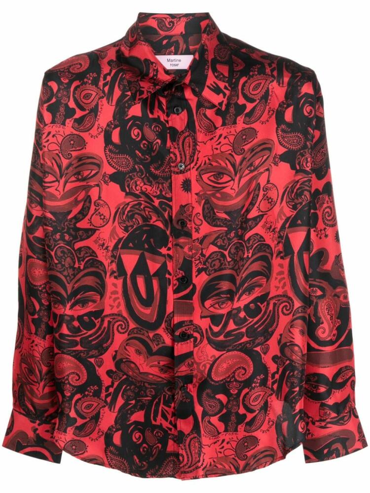 Martine Rose paisley-print silk shirt - Red Cover