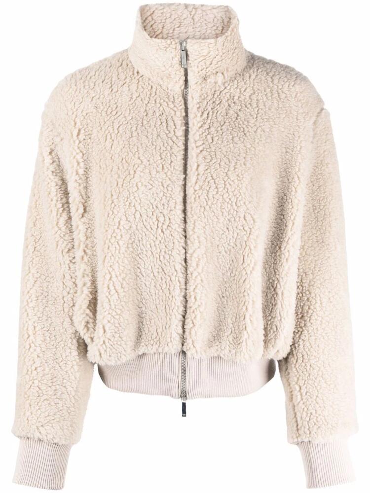 Emporio Armani faux-shearling bomber jacket - Neutrals Cover