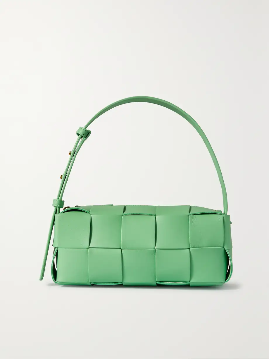 Bottega Veneta - Brick Cassette Small Intrecciato Leather Shoulder Bag - Green Cover